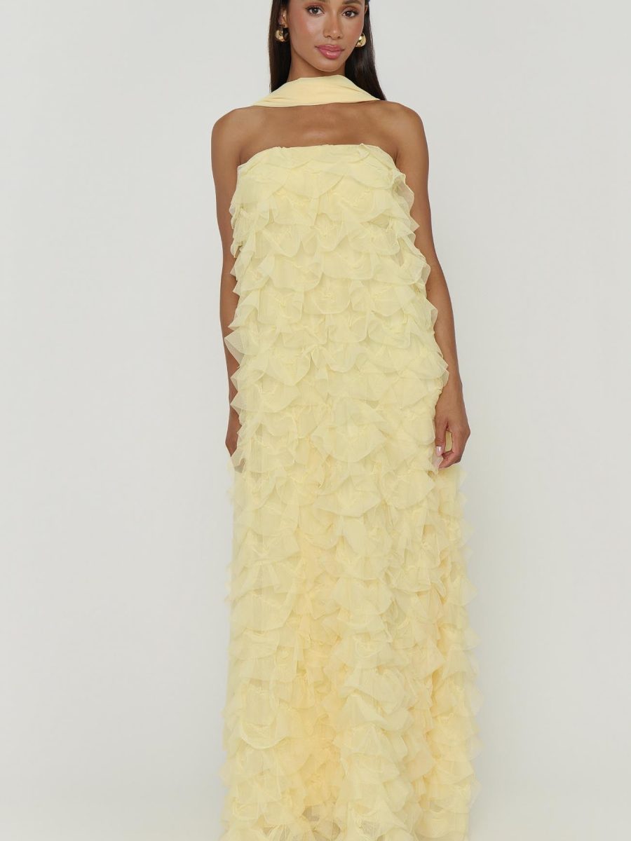Enchanted Dress ~ Pale Yellow Ruffle Tulle