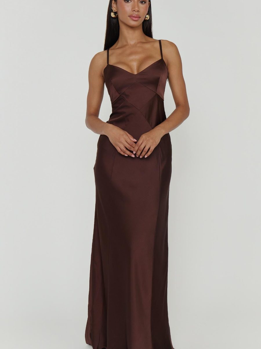 Logan Dress ~ Chocolate Luxe Satin