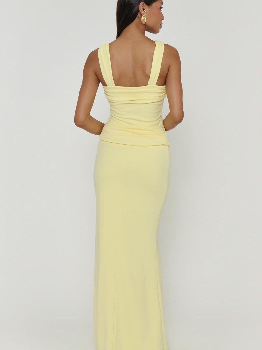 Danielle Maxi Dress ~ Pale Yellow Stretch
