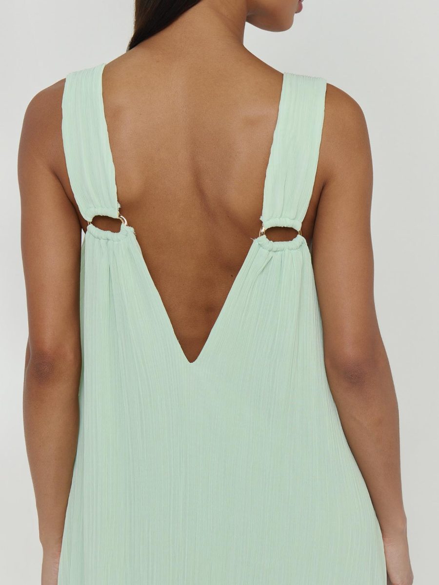 Heidi Maxi Dress ~ Pistachio Pleated Chiffon