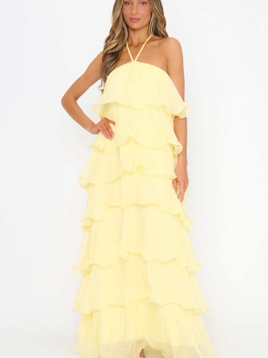 Kelsey Maxi ~ Pale Yellow Chiffon