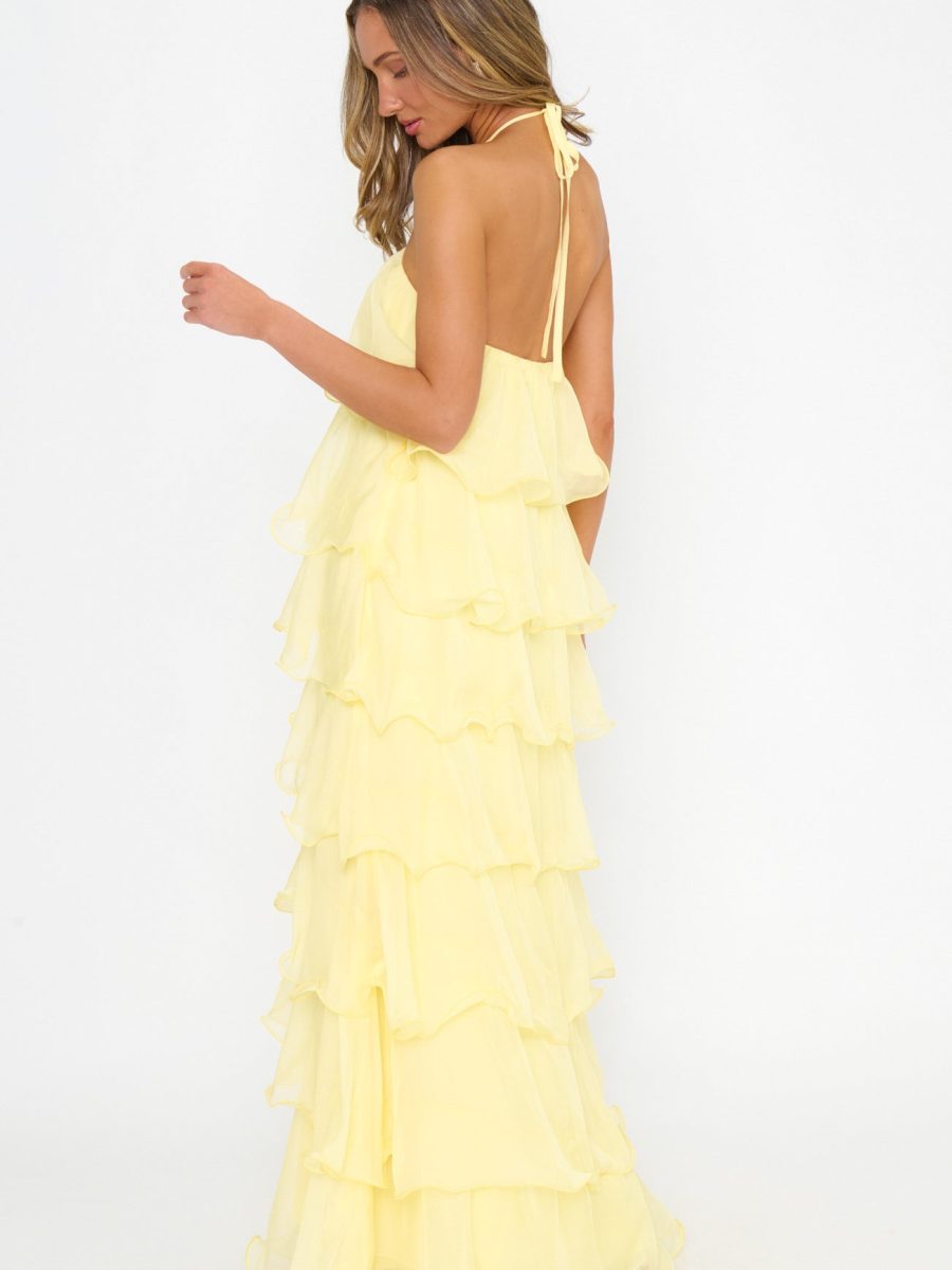 Kelsey Maxi ~ Pale Yellow Chiffon