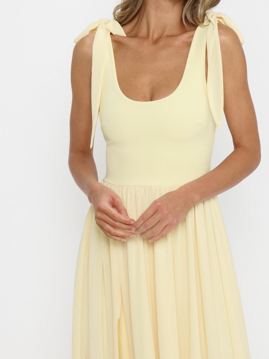 Harper Maxi Dress ~ Pale Yellow Chiffon