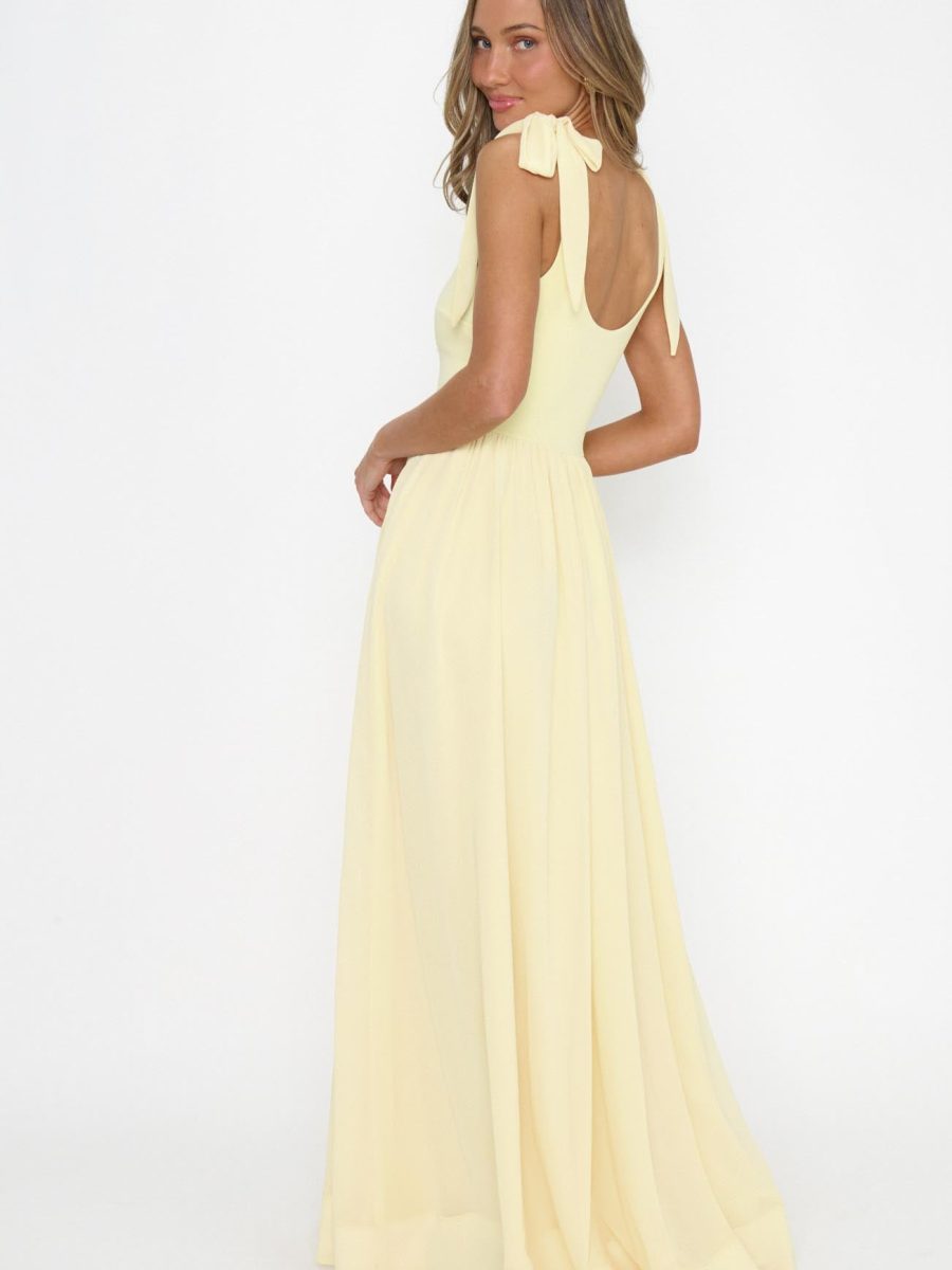 Harper Maxi Dress ~ Pale Yellow Chiffon