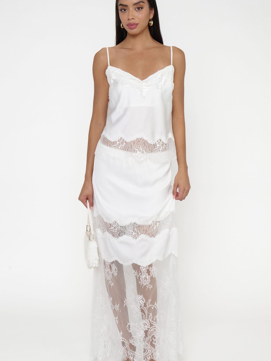 Gracie Top ~ Ivory Luxe Satin