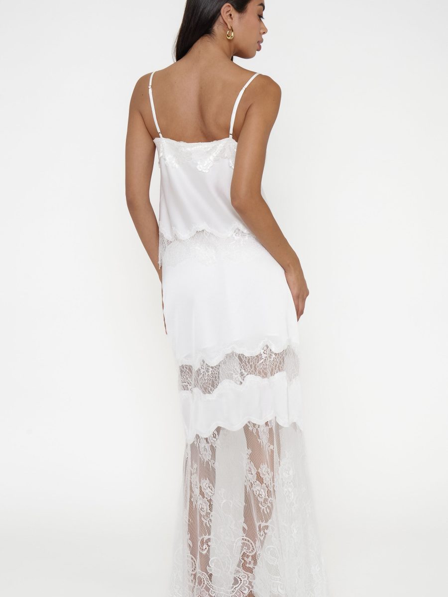 Gracie Top ~ Ivory Luxe Satin