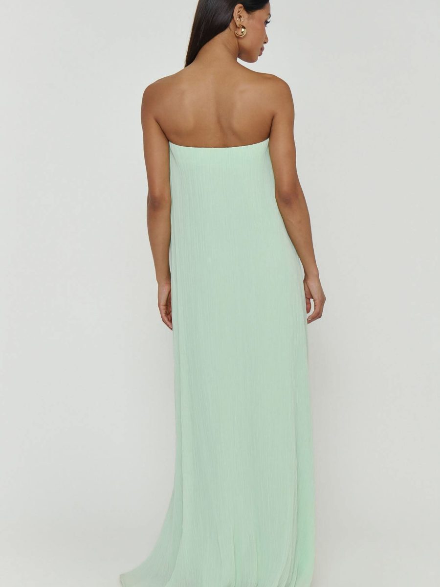 Athena Maxi Dress ~ Pistachio Pleated Chiffon