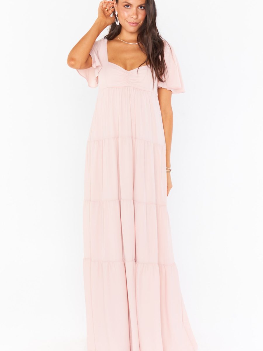 Nicole Maxi Dress ~ Dusty Blush Crisp