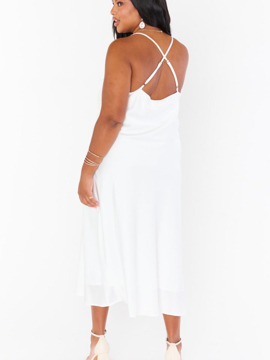 Verona Cowl Dress ~ Ivory Luxe Satin