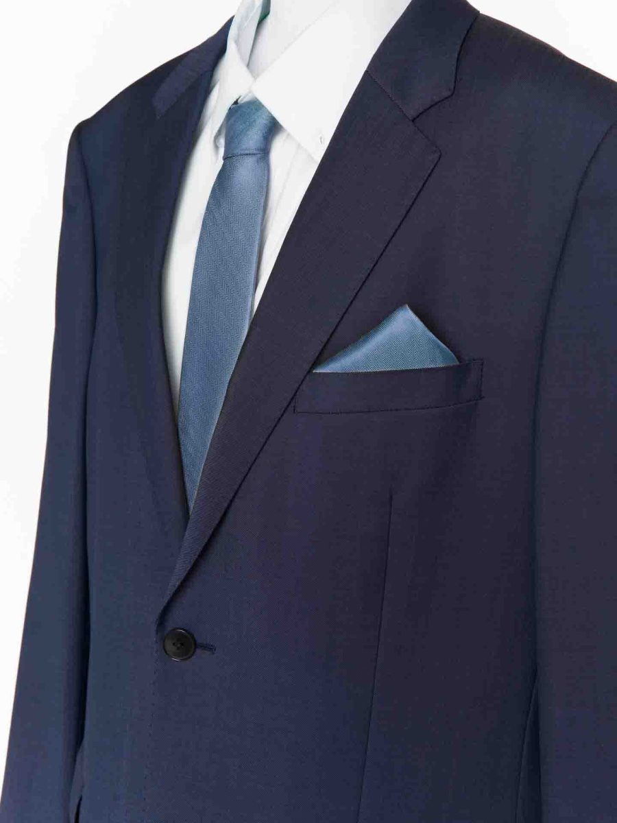 Sam Pocket Square ~ Slate Blue Solid