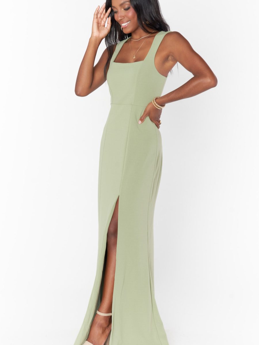 Paris Gown ~ Moss Green Stretch