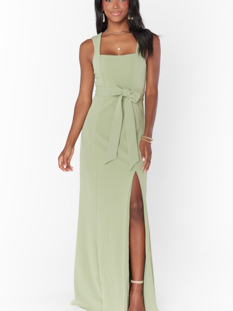 Paris Gown ~ Moss Green Stretch