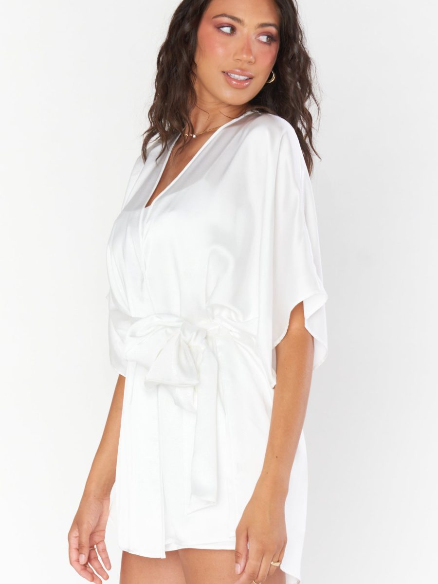 First Look Robe ~ Ivory Luxe Satin