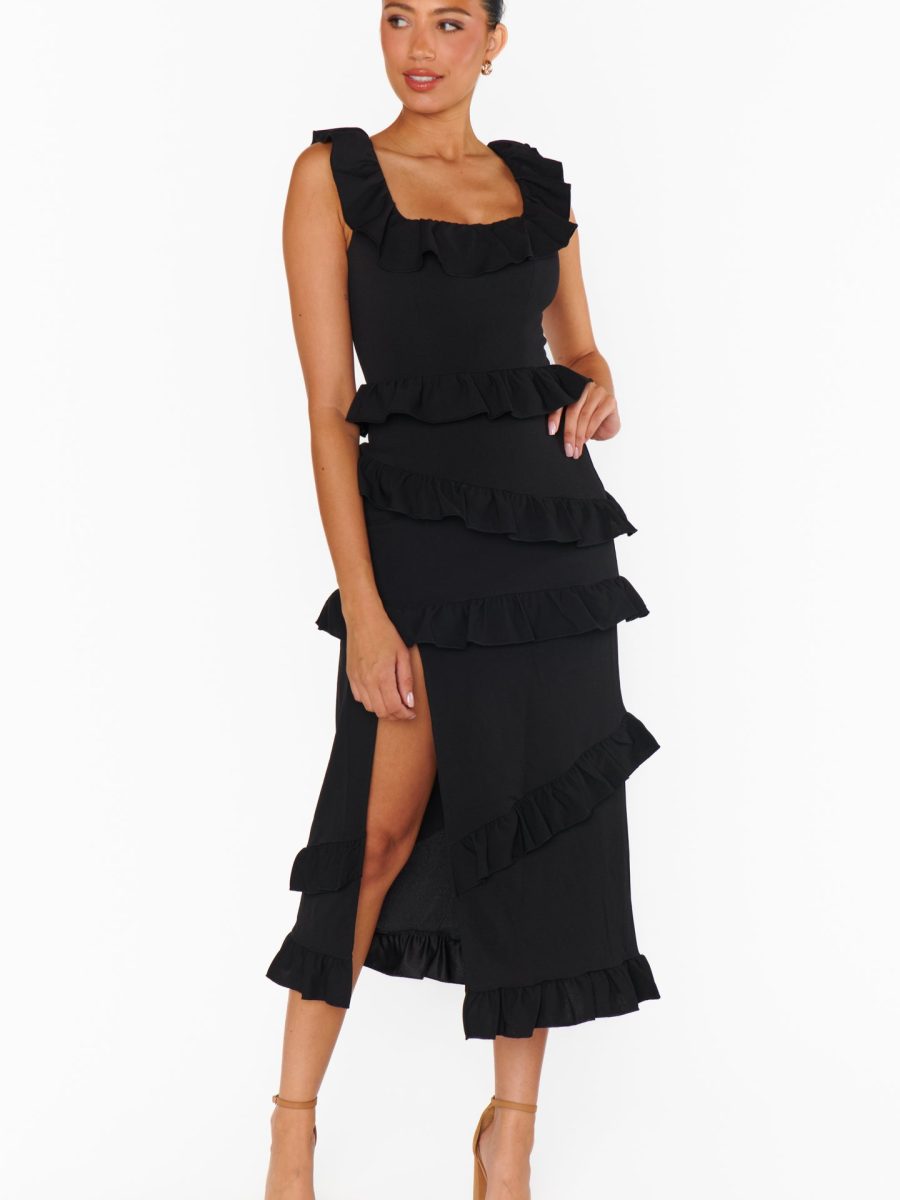 Greta Dress ~ Black Stretch