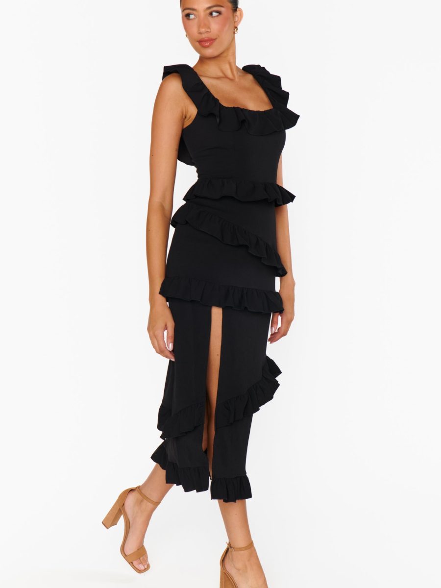 Greta Dress ~ Black Stretch