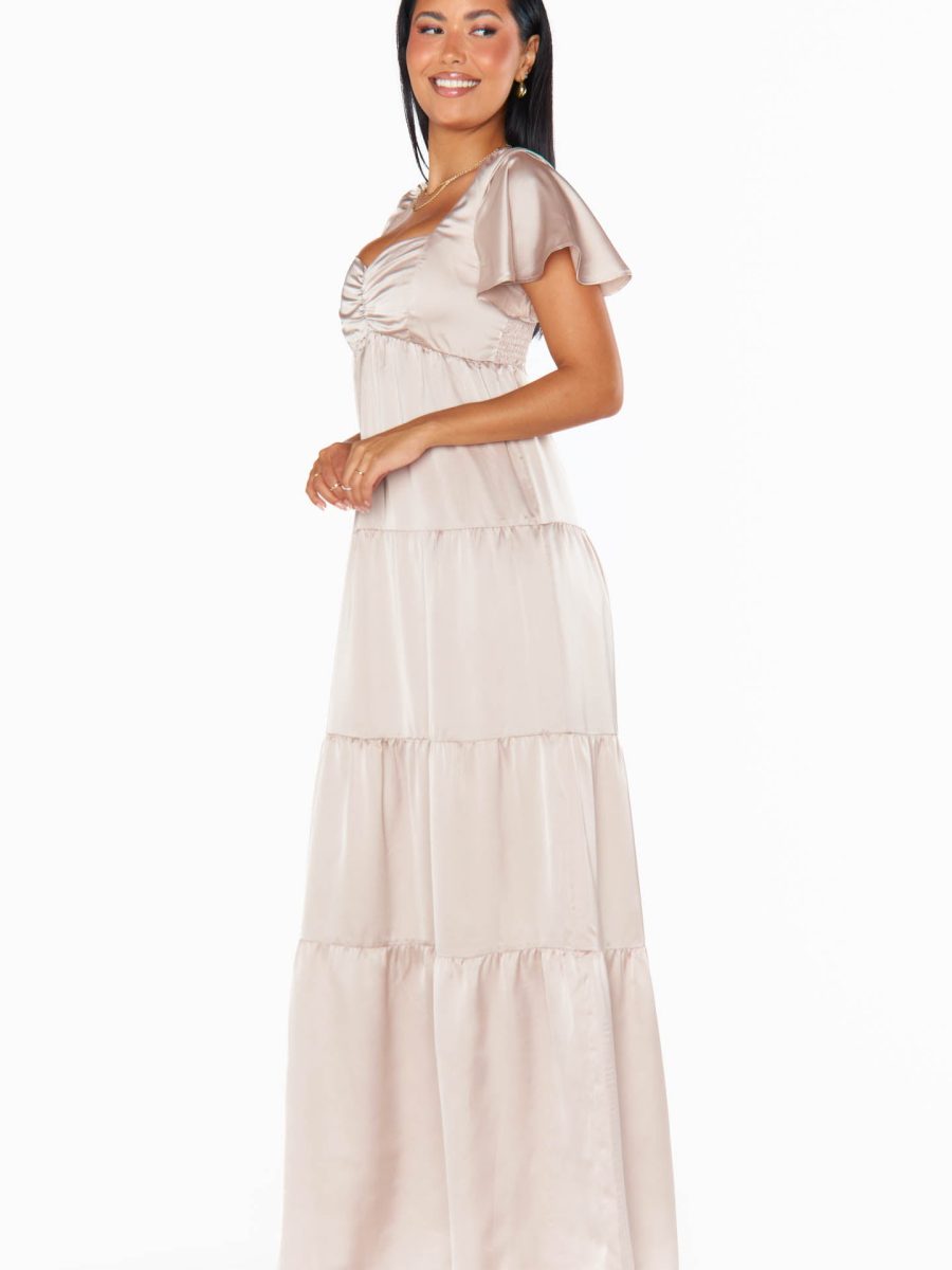 Nicole Maxi Dress ~ Show Me The Ring Luxe Satin