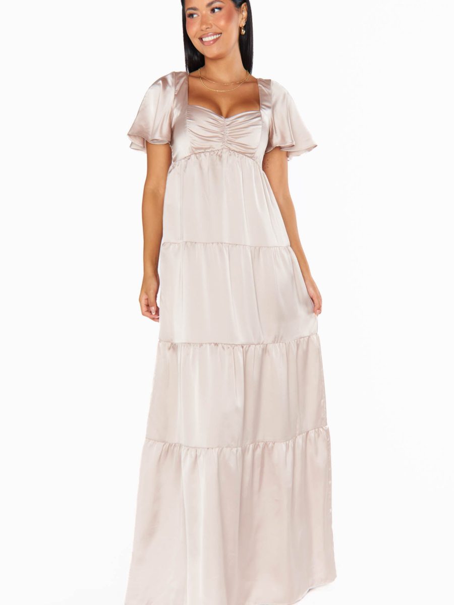 Nicole Maxi Dress ~ Show Me The Ring Luxe Satin