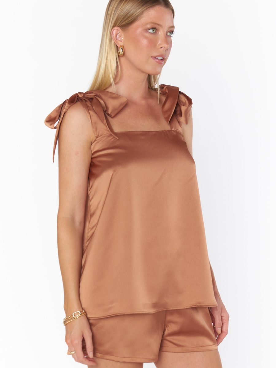 Glam Time Shorts ~ Copper Luxe Satin