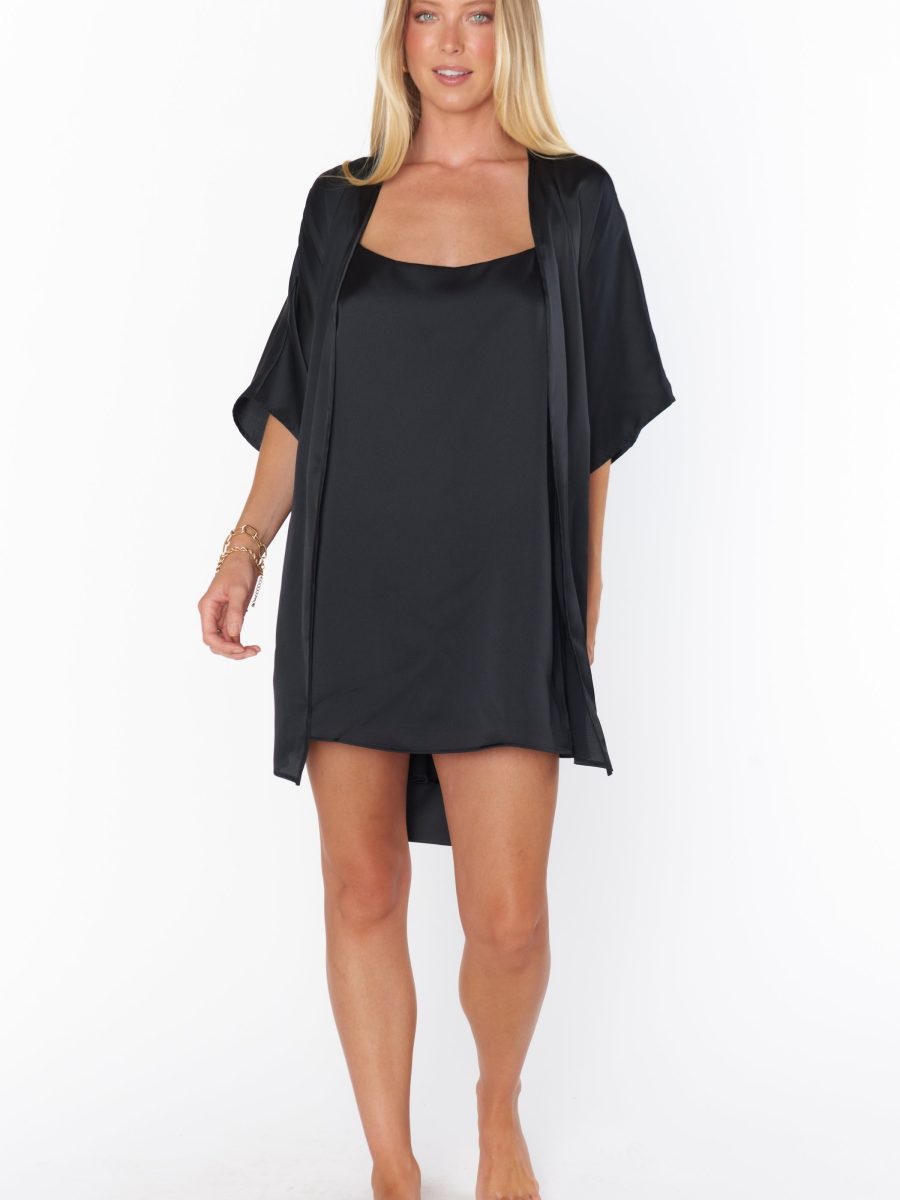 Happily Ever Top Slip ~ Black Luxe Satin