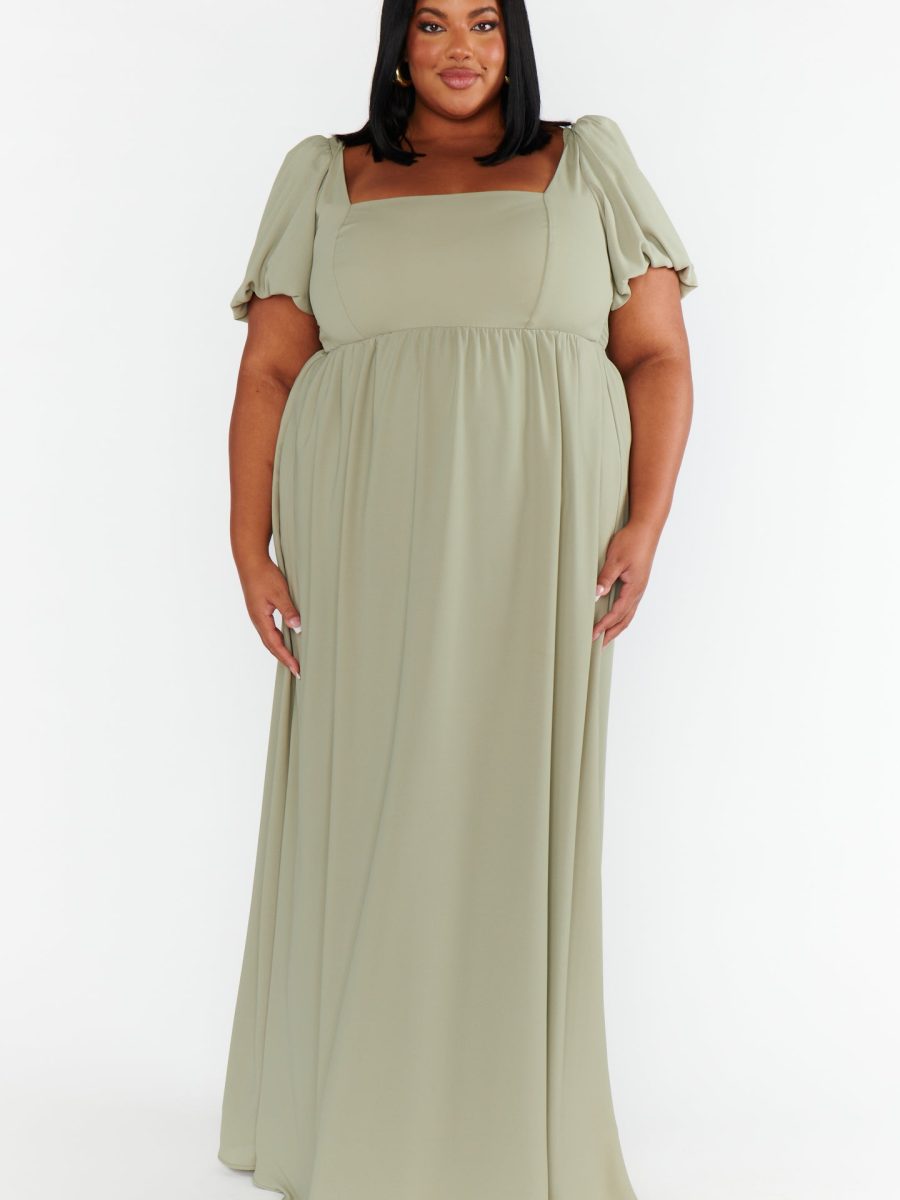Nora Maxi Dress ~ Moss Green Crisp
