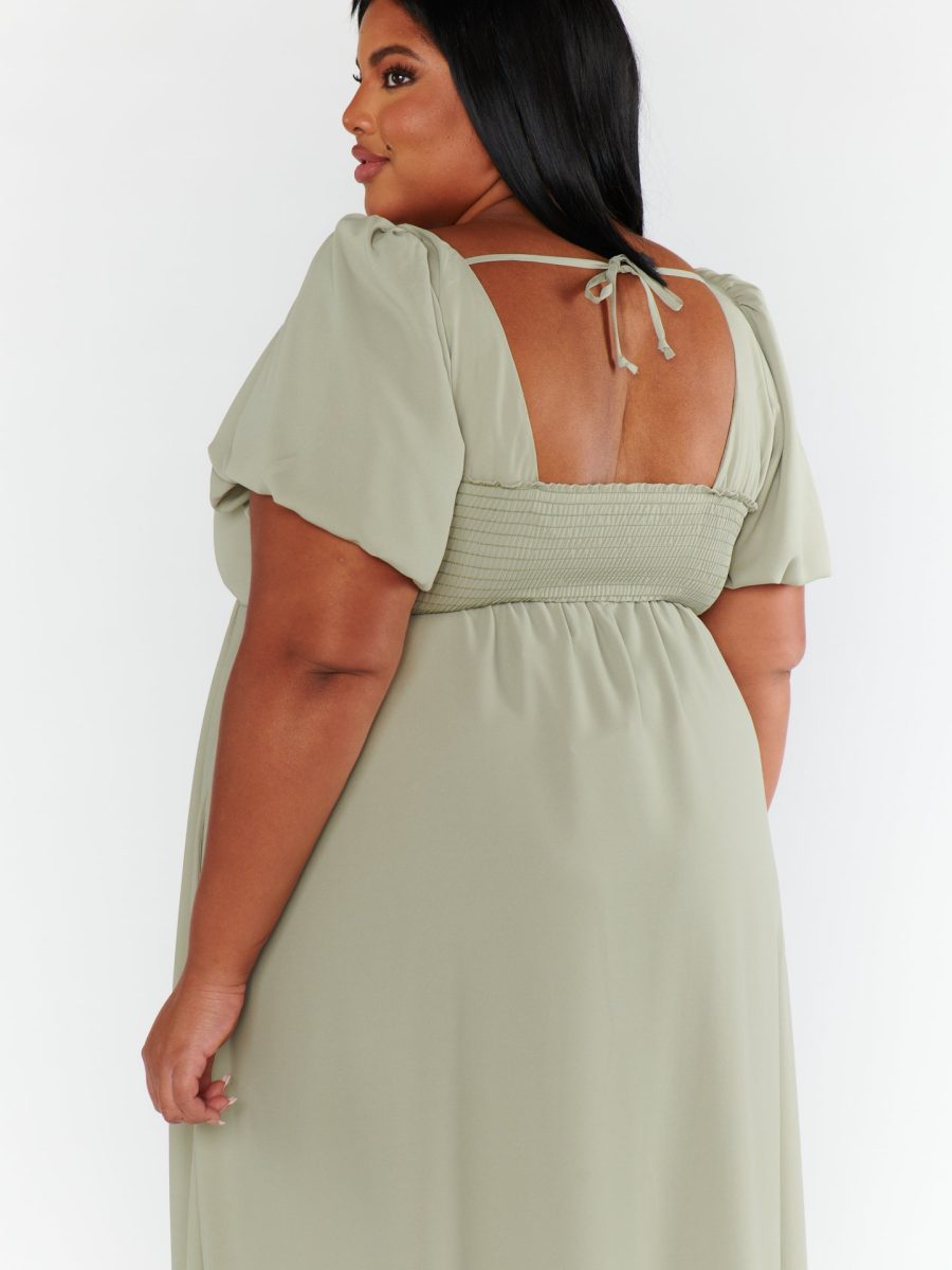 Nora Maxi Dress ~ Moss Green Crisp