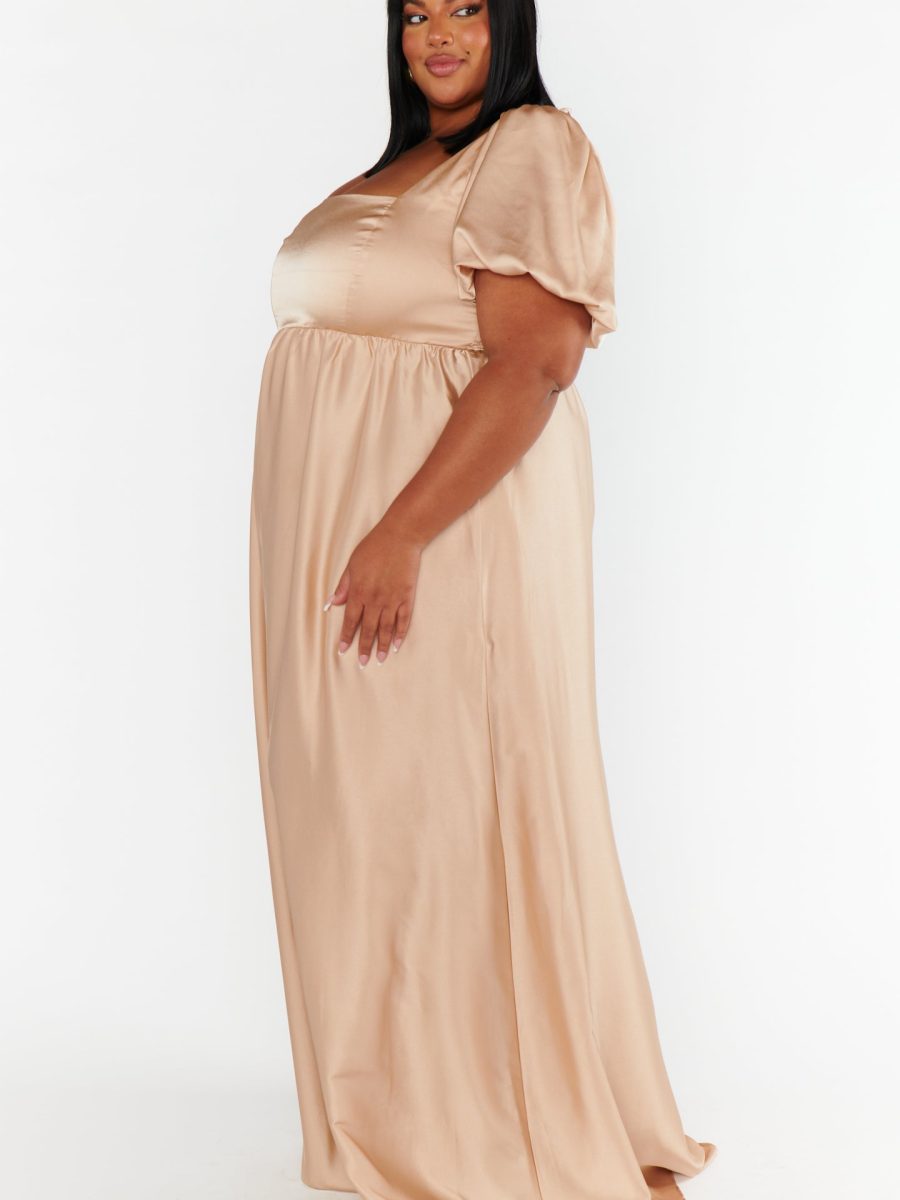 Nora Maxi Dress ~ Champagne Luxe Satin