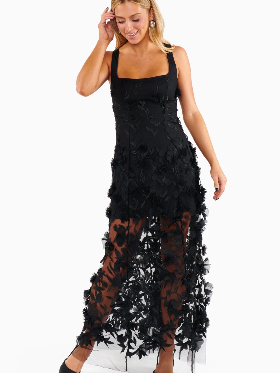 Black 3D Floral