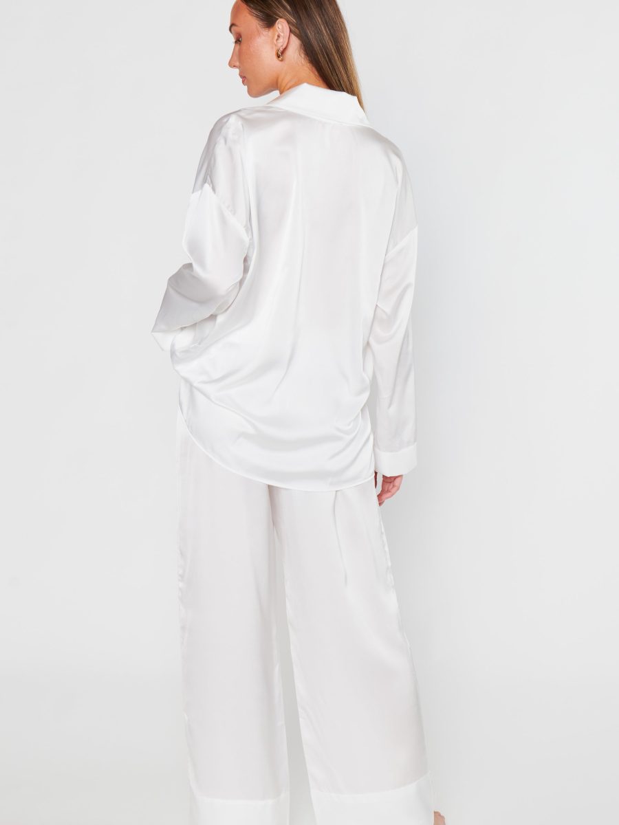 Prep Time Pants ~ Ivory Luxe Satin