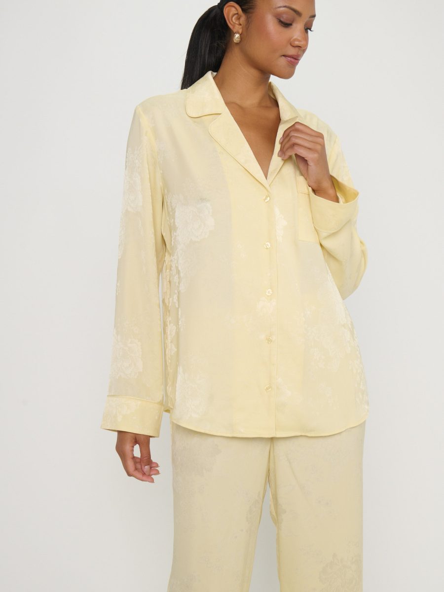 Classic PJ Set ~ Yellow Floral Silky