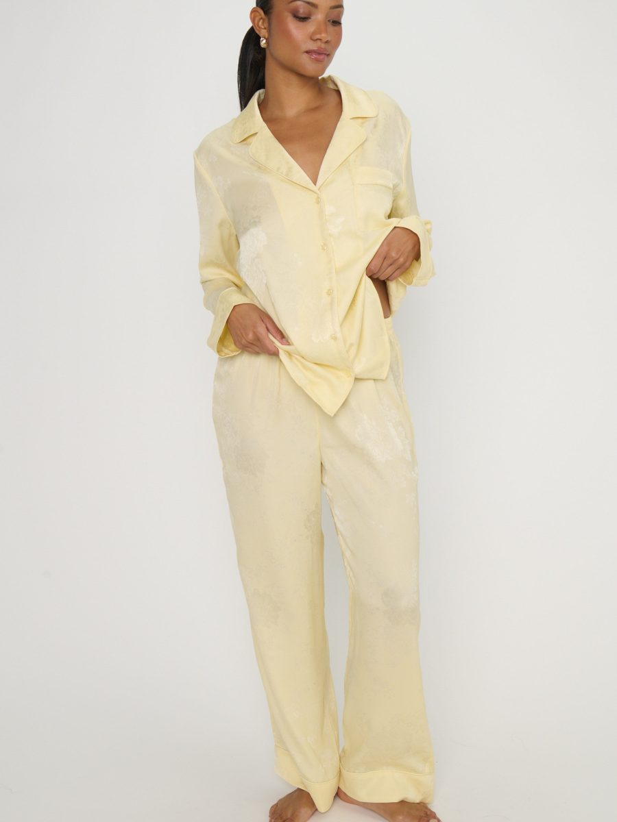 Classic PJ Set ~ Yellow Floral Silky