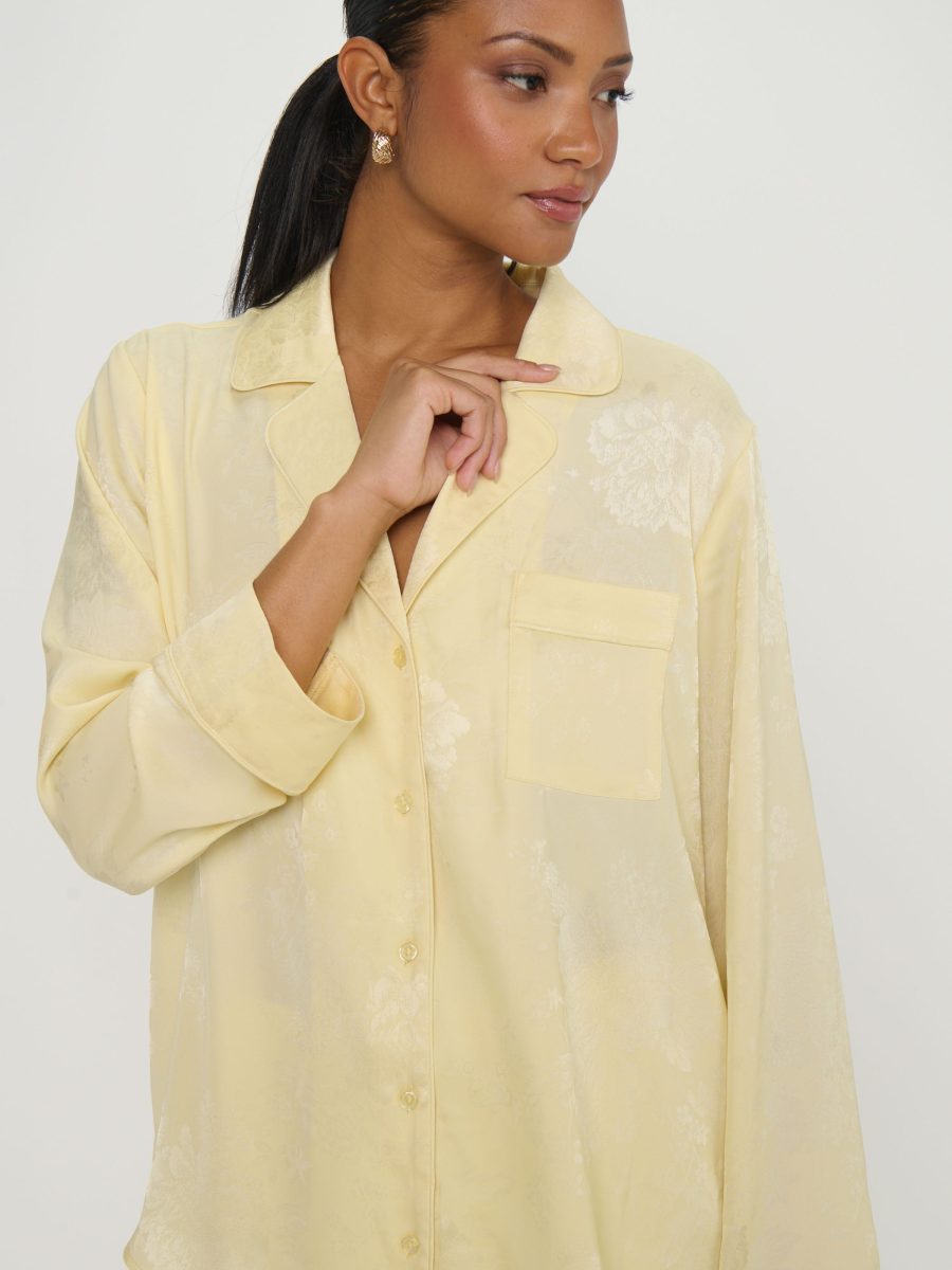 Classic PJ Set ~ Yellow Floral Silky