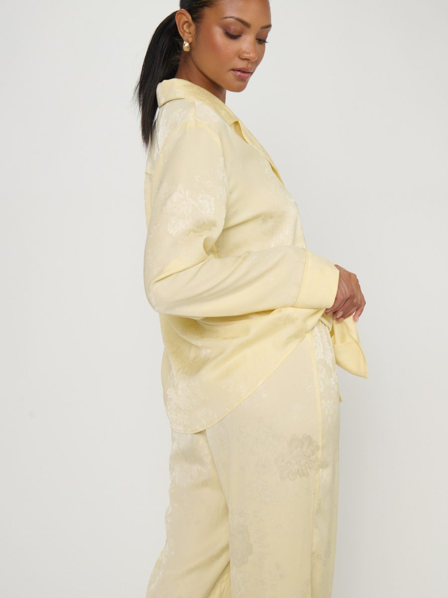 Classic PJ Set ~ Yellow Floral Silky
