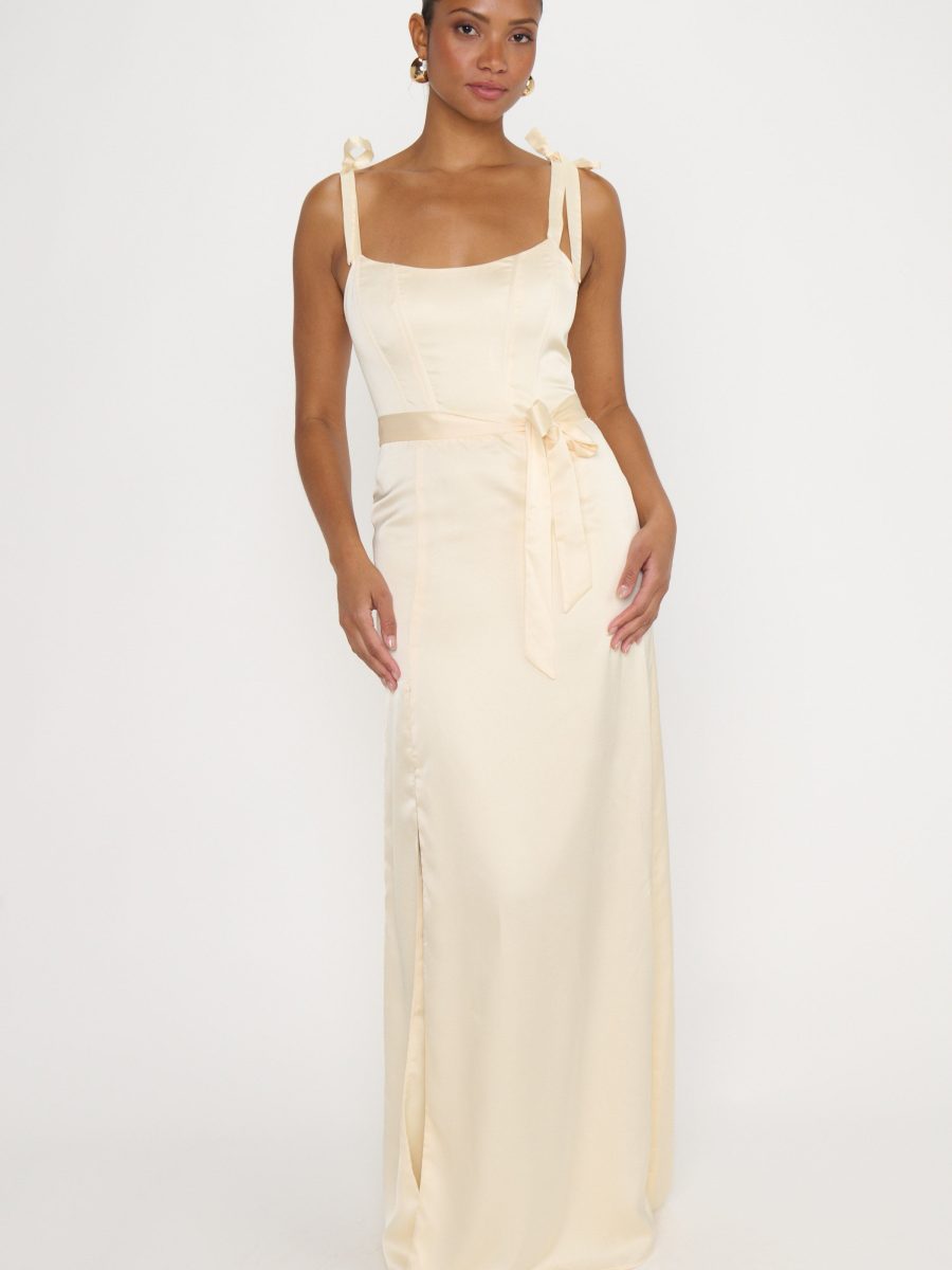Willow Maxi Dress ~ Buttercream Luxe Satin