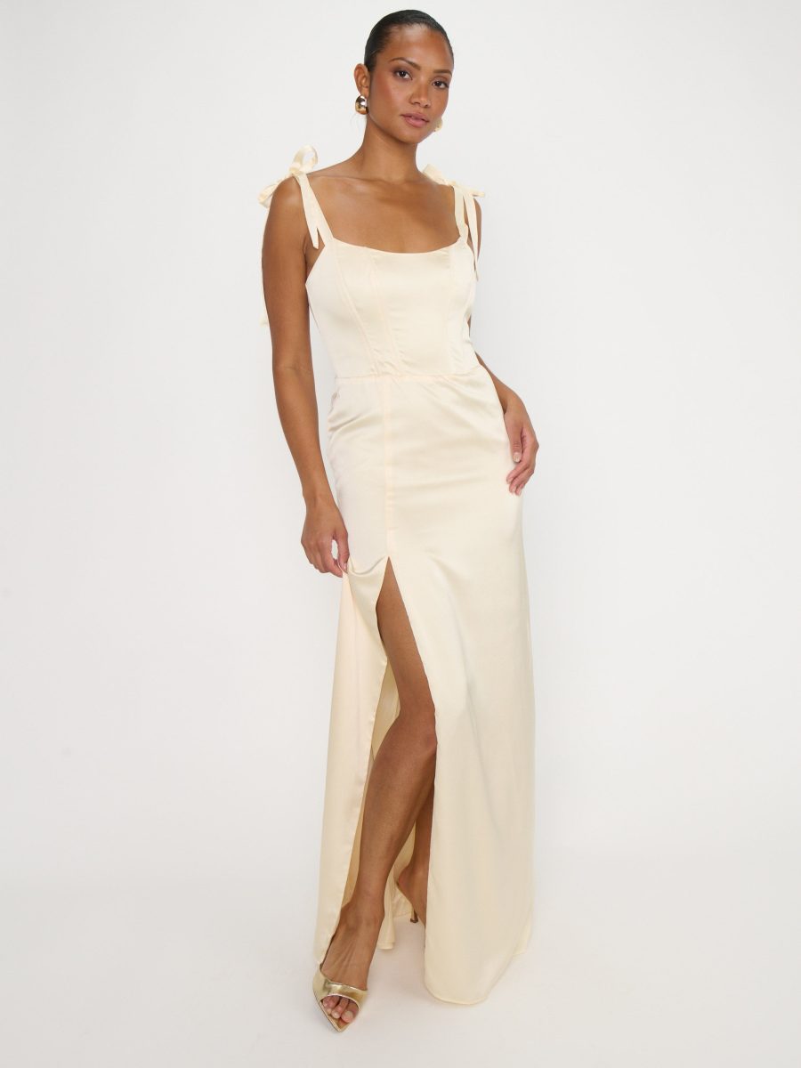Willow Maxi Dress ~ Buttercream Luxe Satin