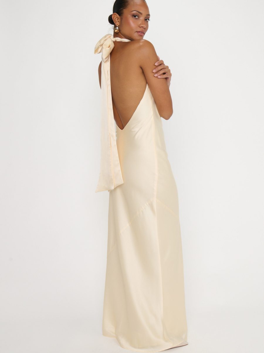 Lisa Maxi Dress ~ Buttercream Luxe Satin
