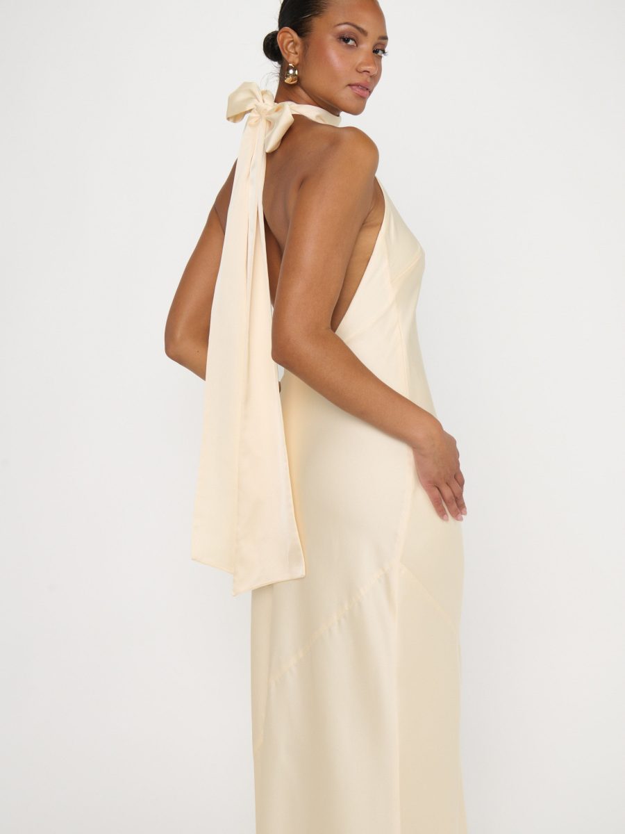 Lisa Maxi Dress ~ Buttercream Luxe Satin