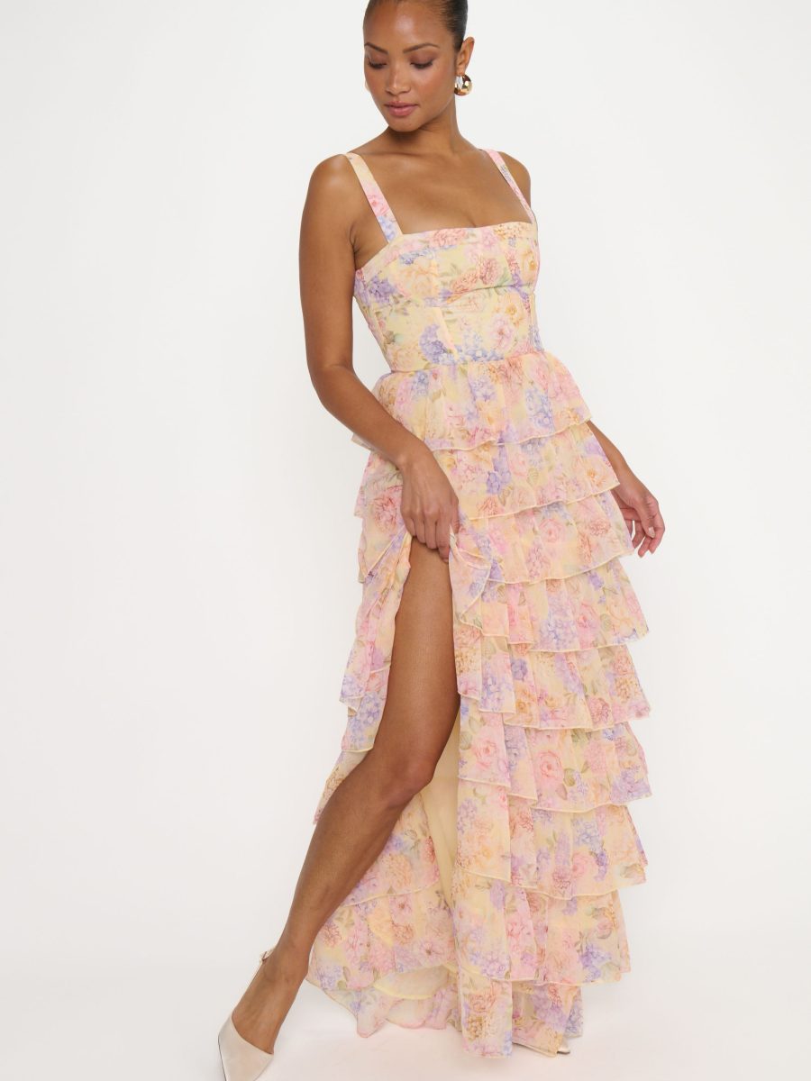 Katarina Maxi Dress ~ Pale Yellow Blooms
