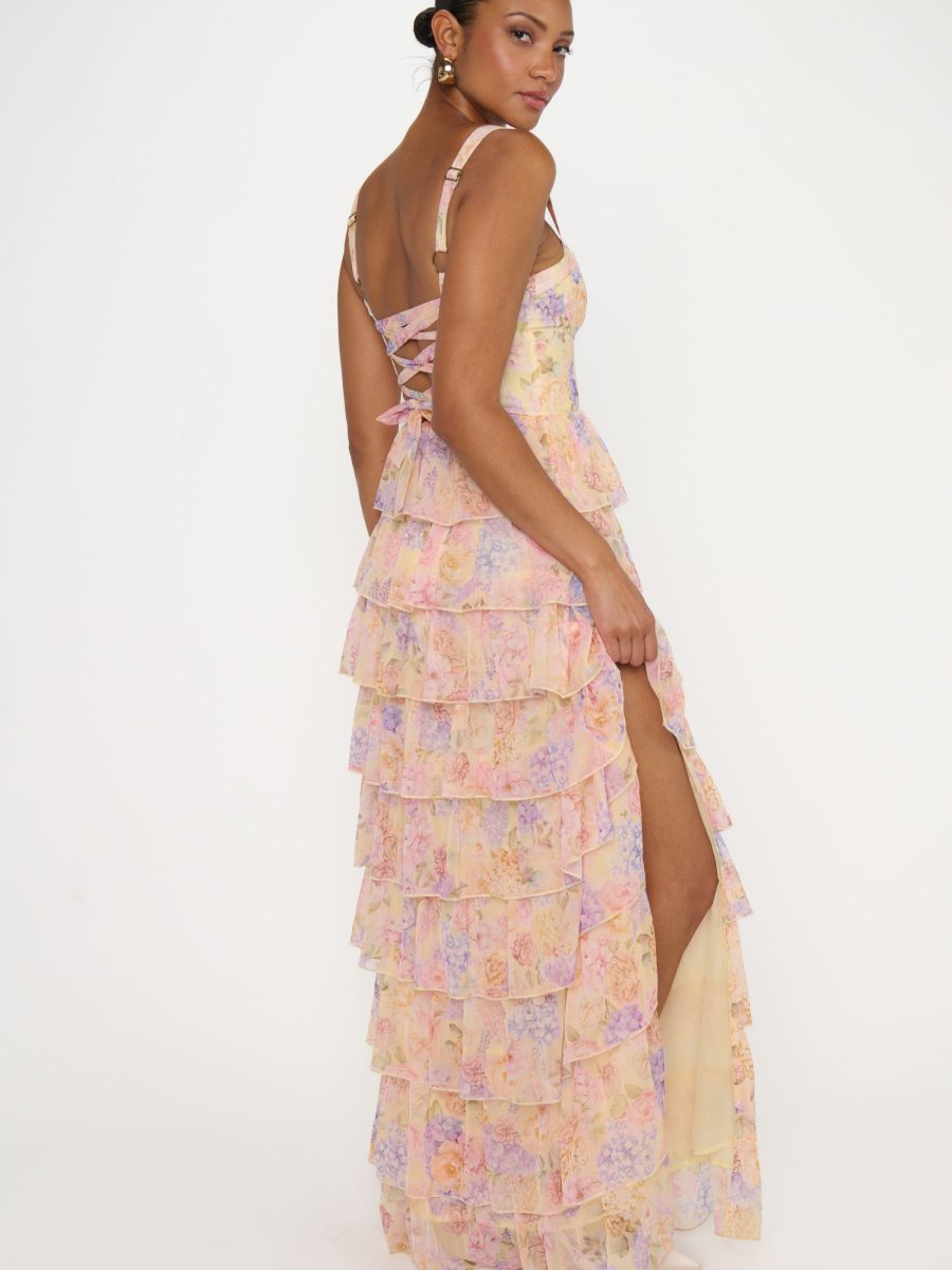Katarina Maxi Dress ~ Pale Yellow Blooms