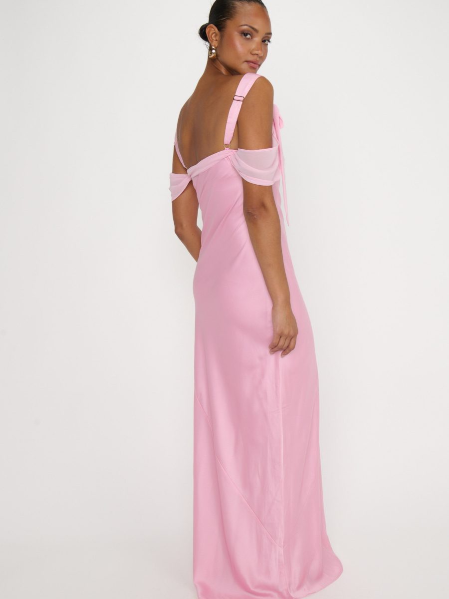 Bella Maxi Dress ~ Light Pink Luxe Satin