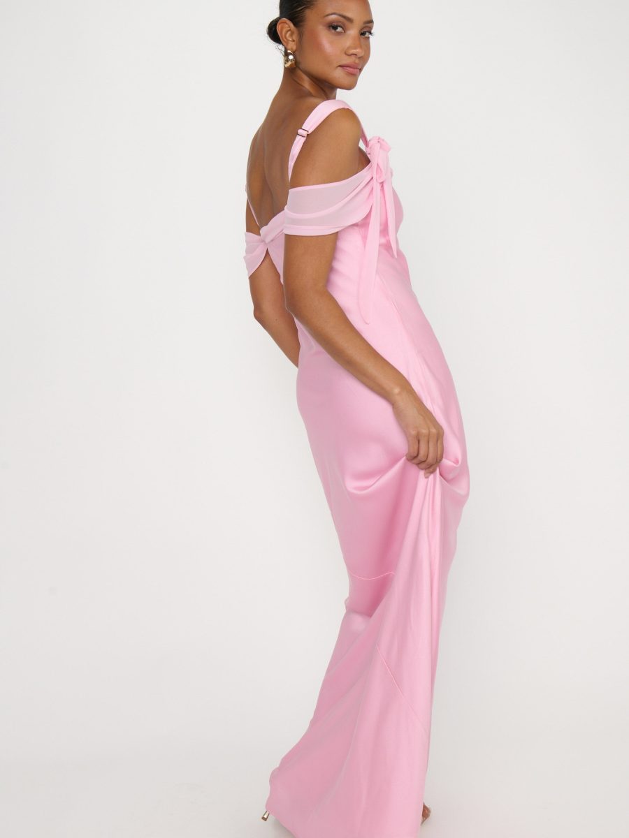 Bella Maxi Dress ~ Light Pink Luxe Satin