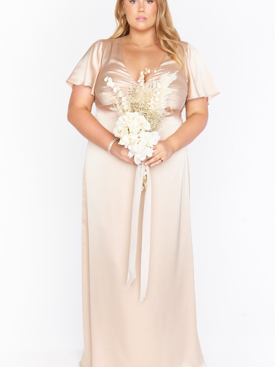 Rome Twist Gown ~ Champagne Luxe Satin
