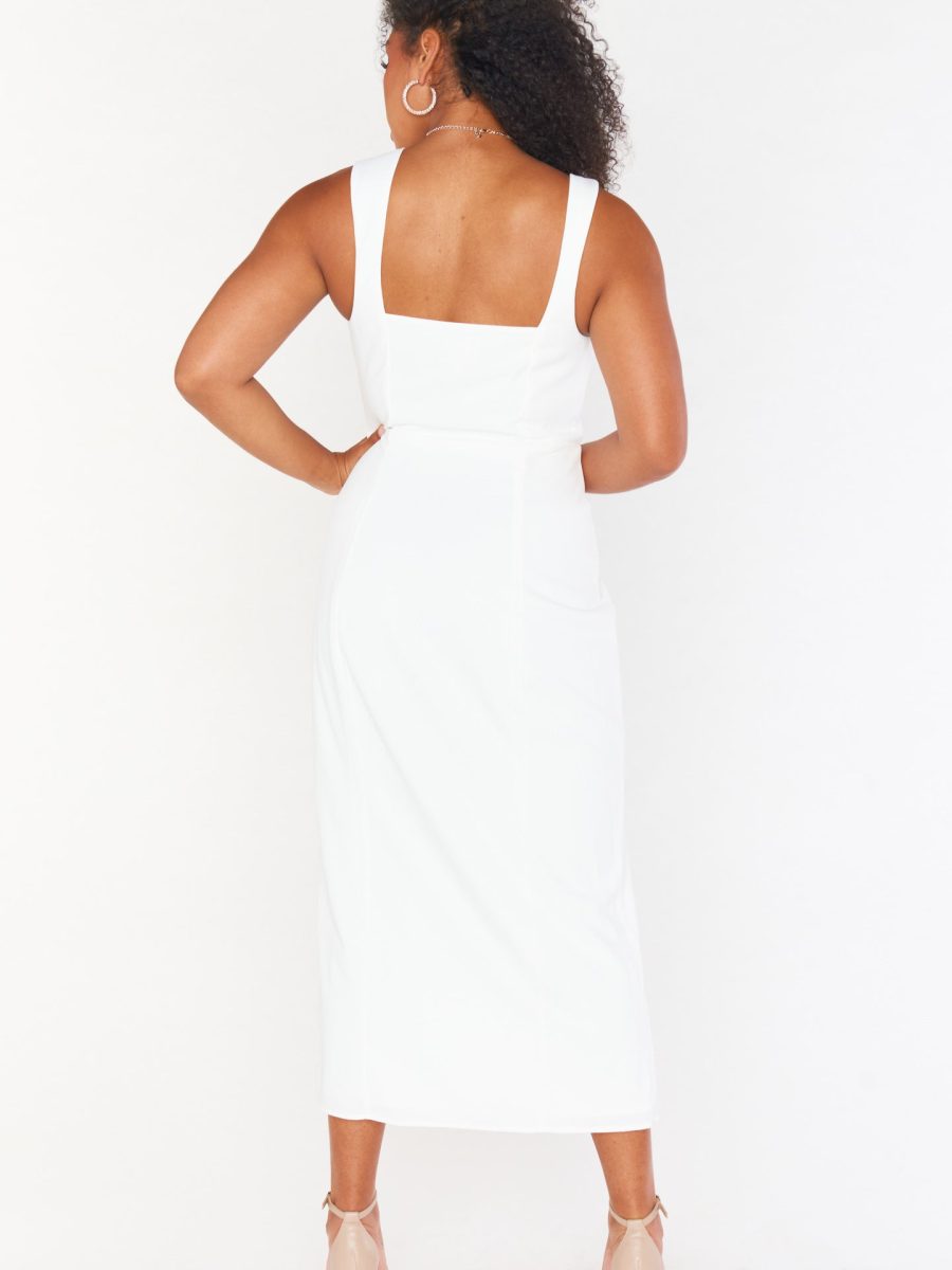 Eden Midi Dress ~ White Stretch