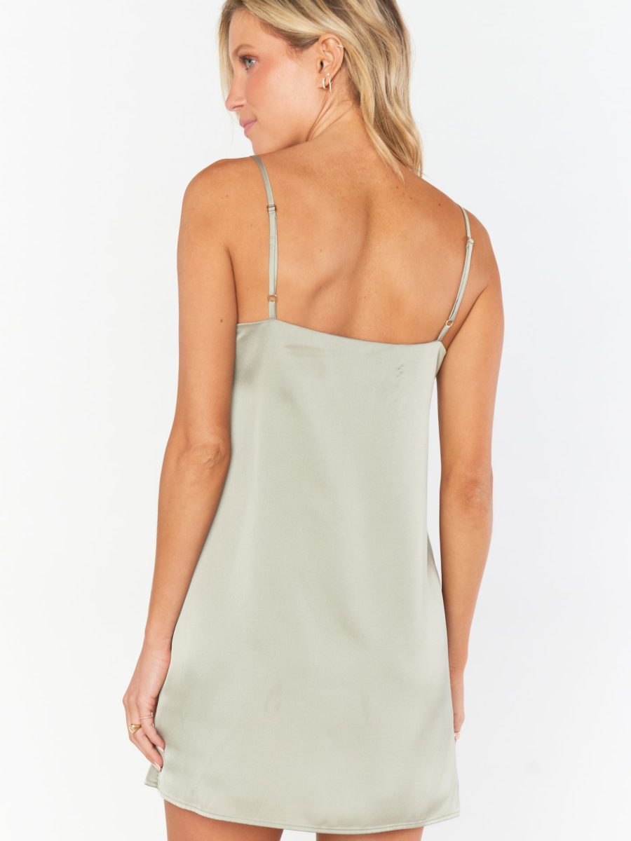 Happily Ever Top Slip ~ Moss Green Luxe Satin
