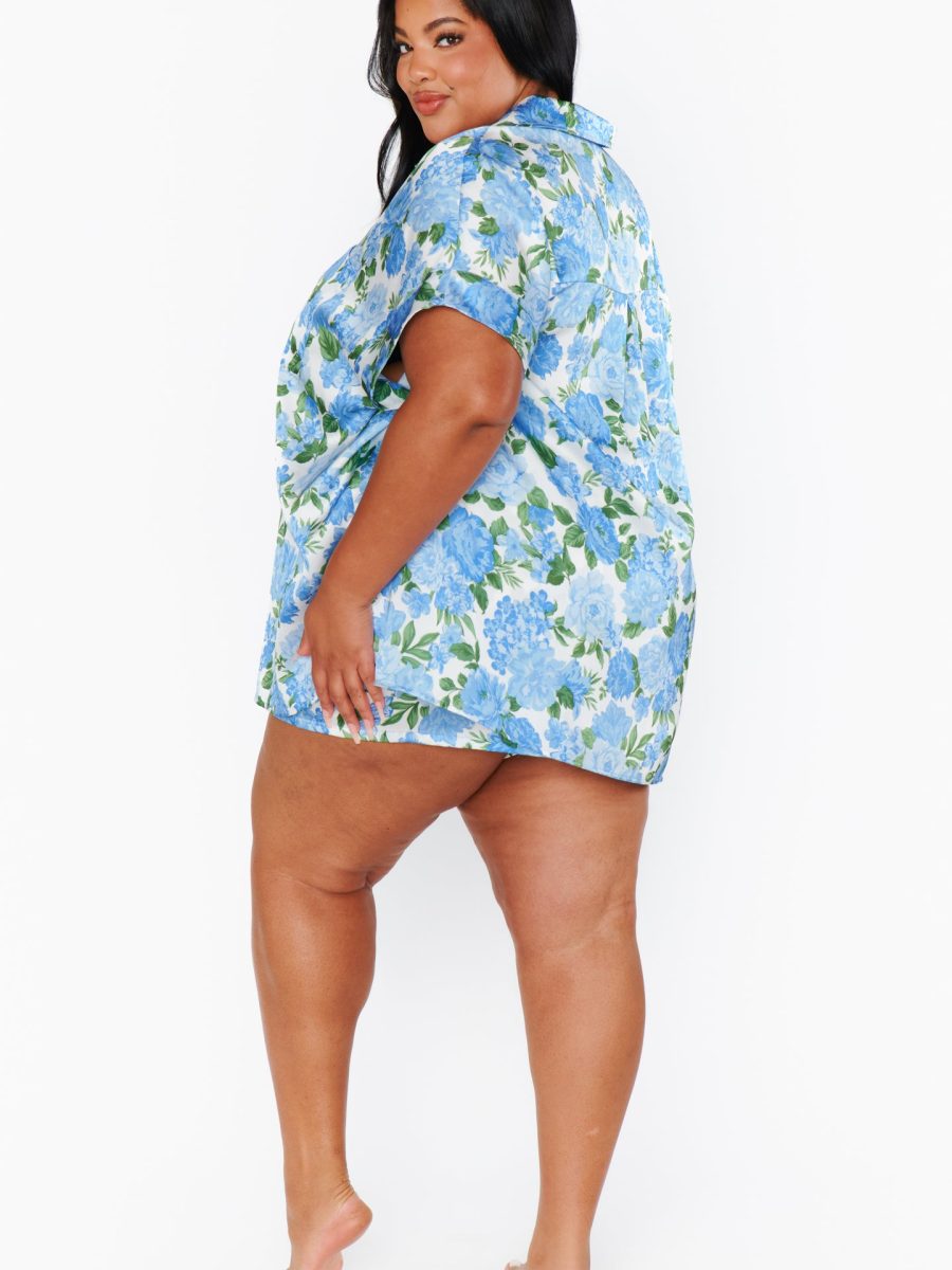 Best Day Button Up ~ Cottage Floral Blue