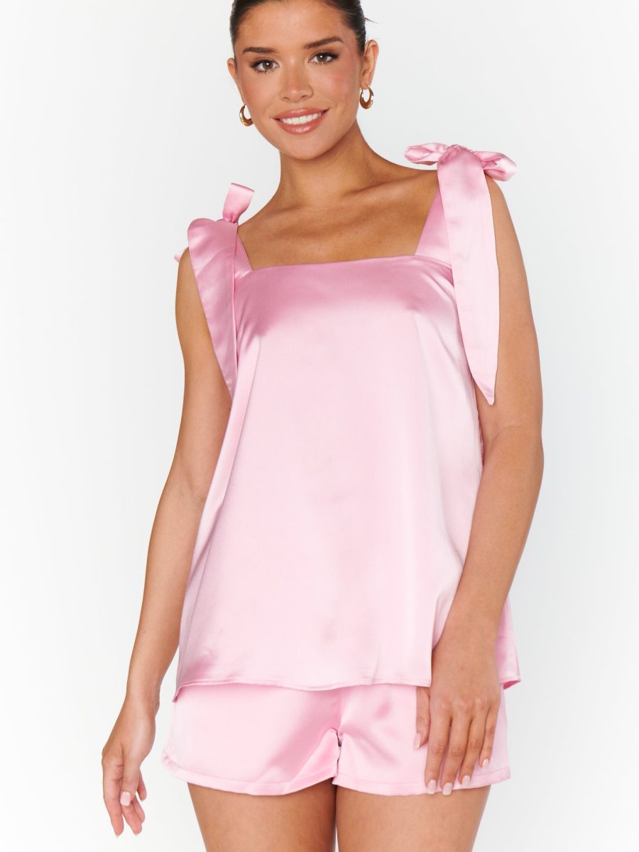 Glam Time Shorts ~ Light Pink Luxe Satin