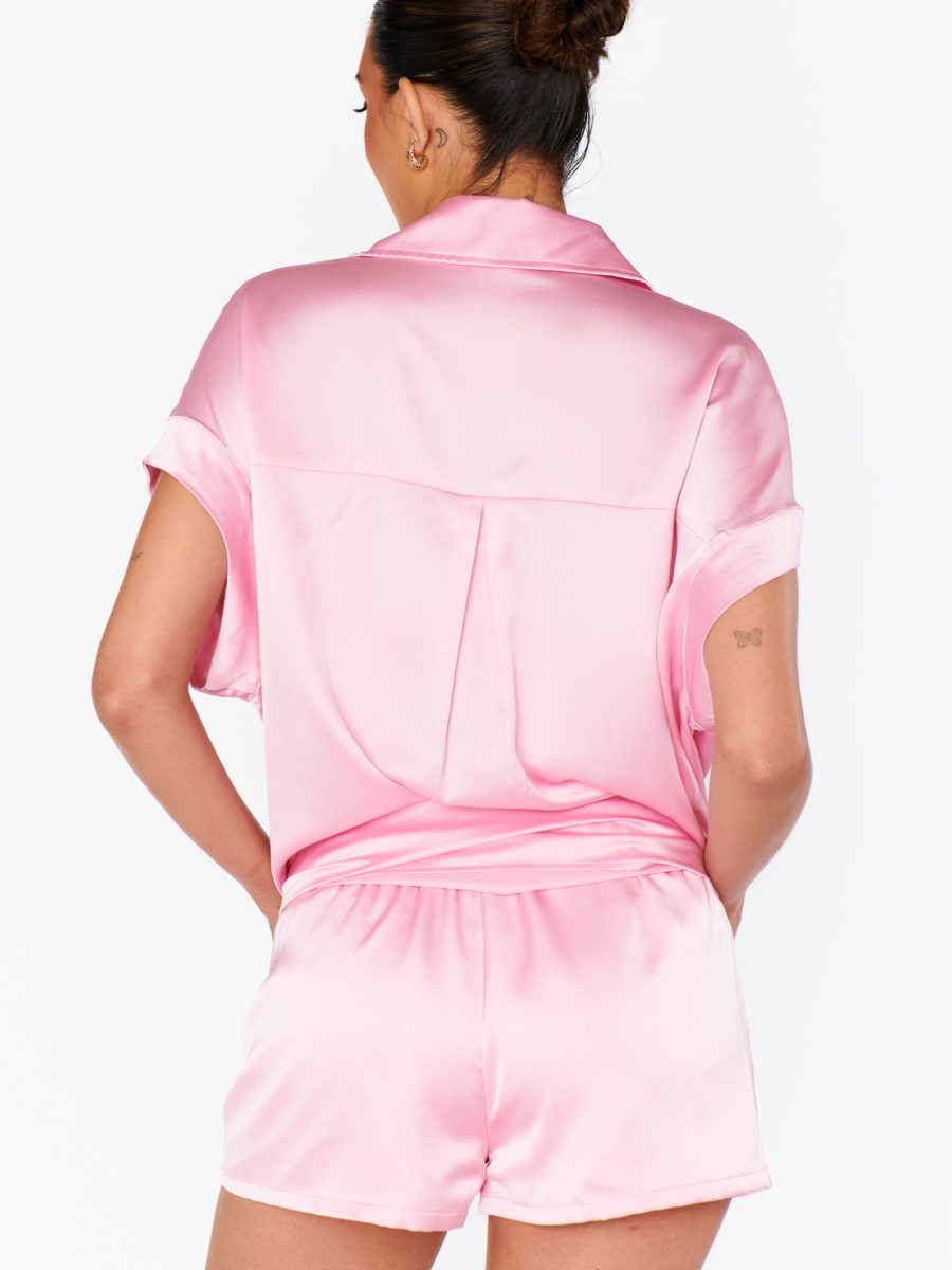 Glam Time Shorts ~ Light Pink Luxe Satin