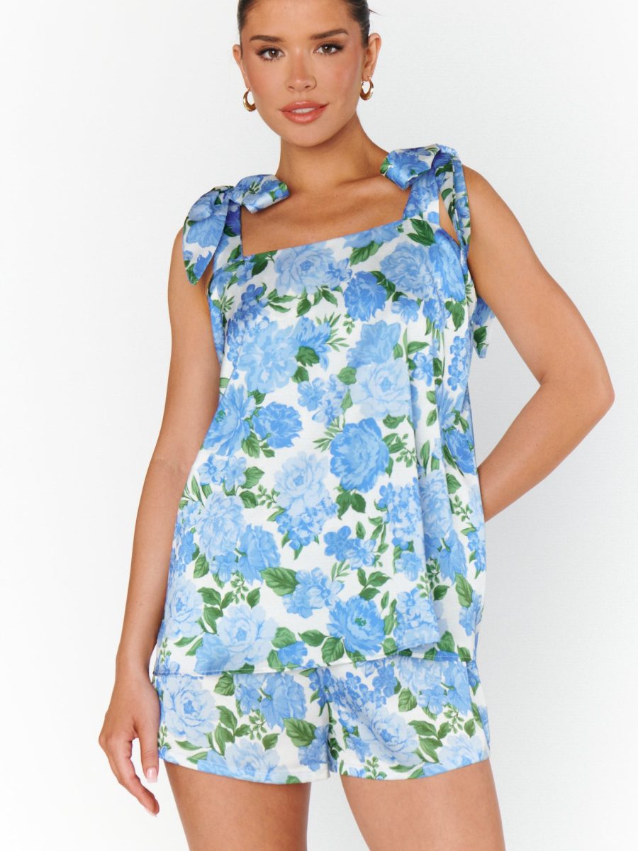 Makeup Tank ~ Cottage Floral Blue