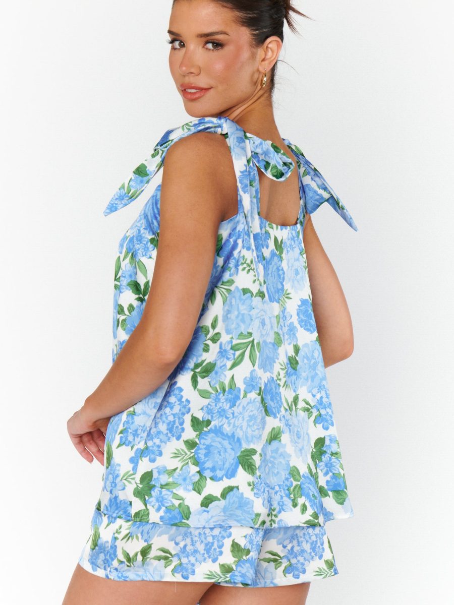 Makeup Tank ~ Cottage Floral Blue