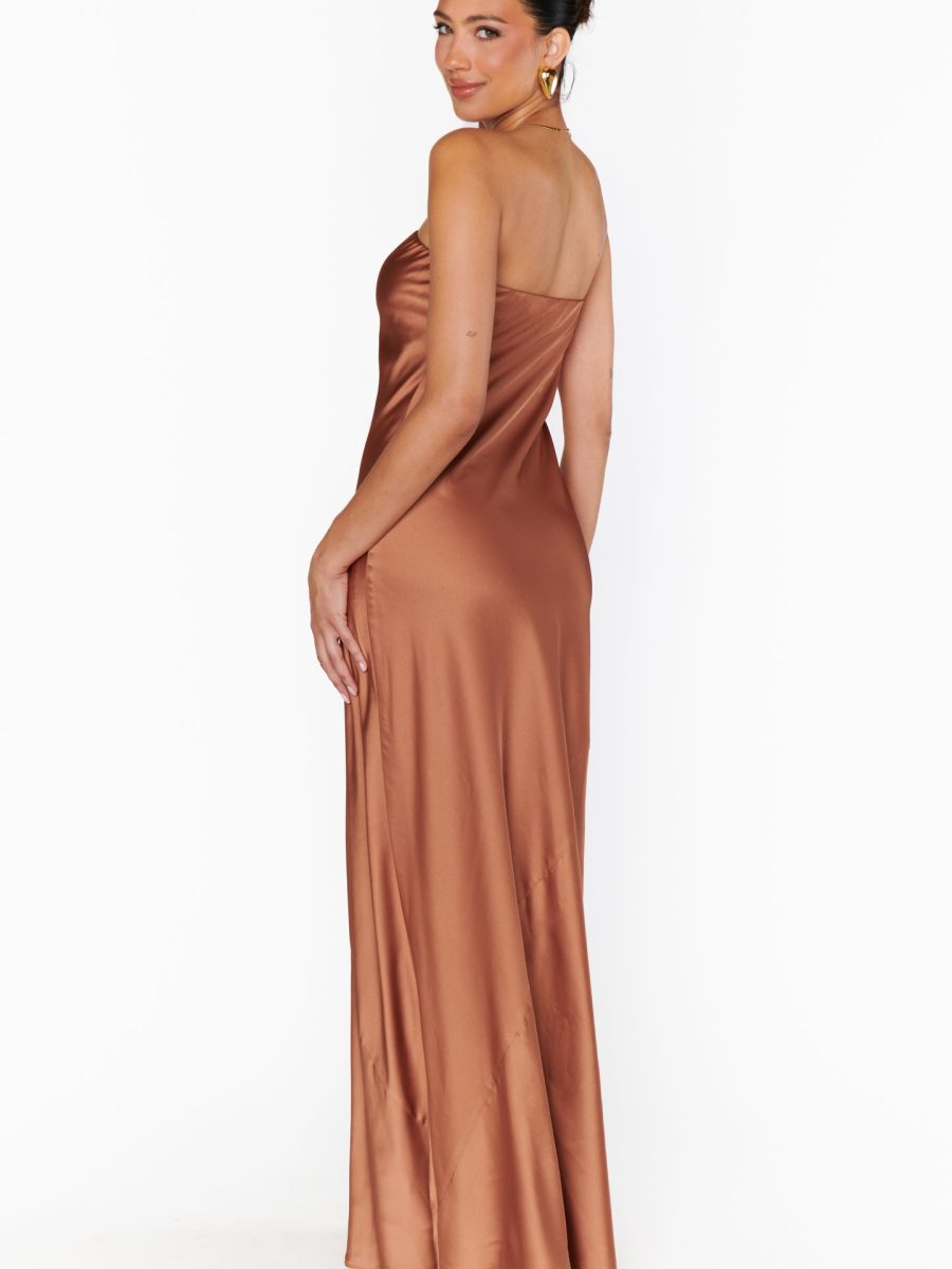 Taylor Tube Maxi Dress ~ Copper Luxe Satin