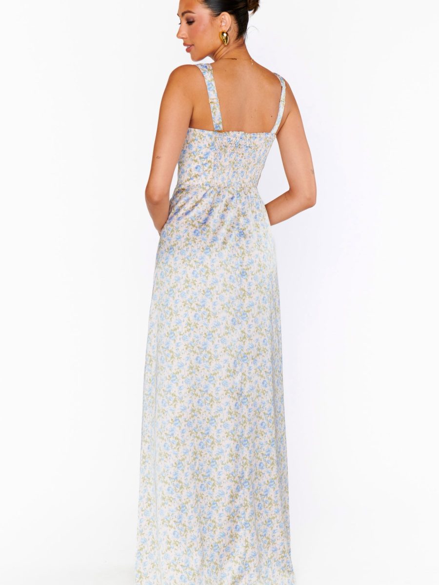 Nina Maxi Dress ~ Charming Rose Luxe Satin